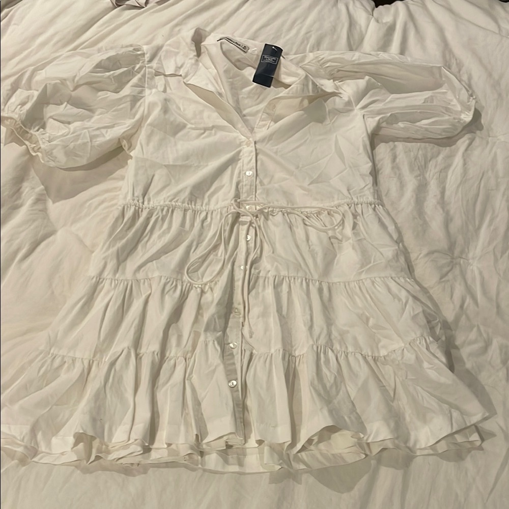 Abercrombie & Fitch Crisp White Button-Up Dress